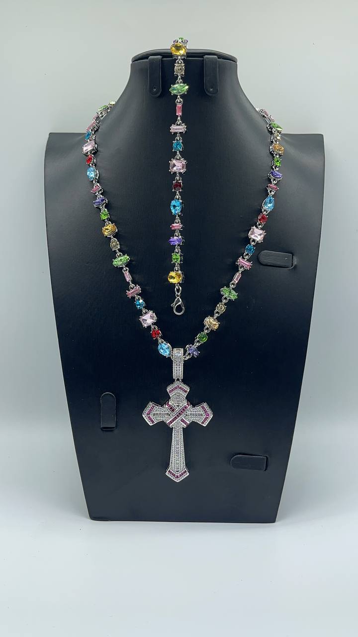 Rhinestoned Necklace & Pendant