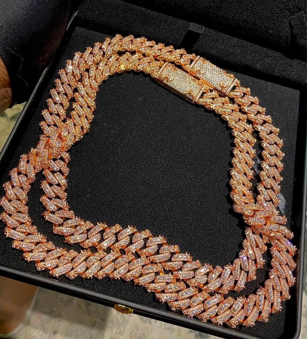 Knife-Edge Cuban Link Chain (CZ)