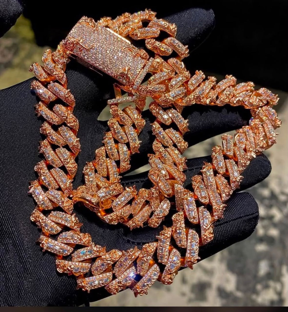 Knife-Edge Cuban Link Chain (CZ)