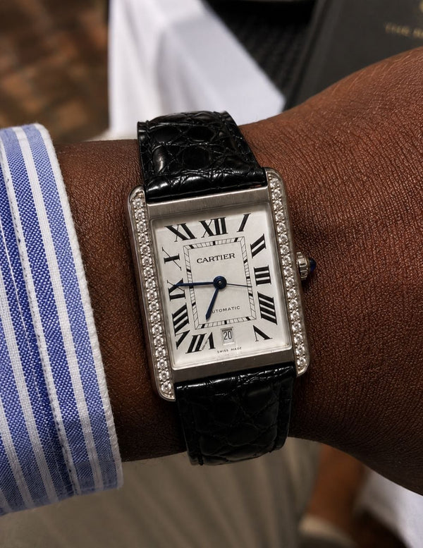 Moissanite Cartier Tank Must Wristwatch