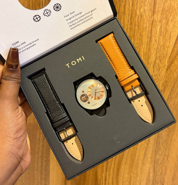 Tomi Leather Watch Set