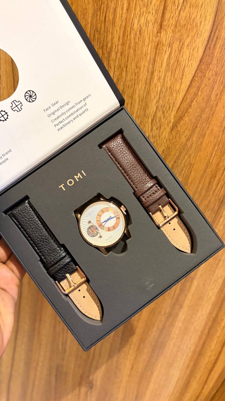 Tomi Leather Watch Set