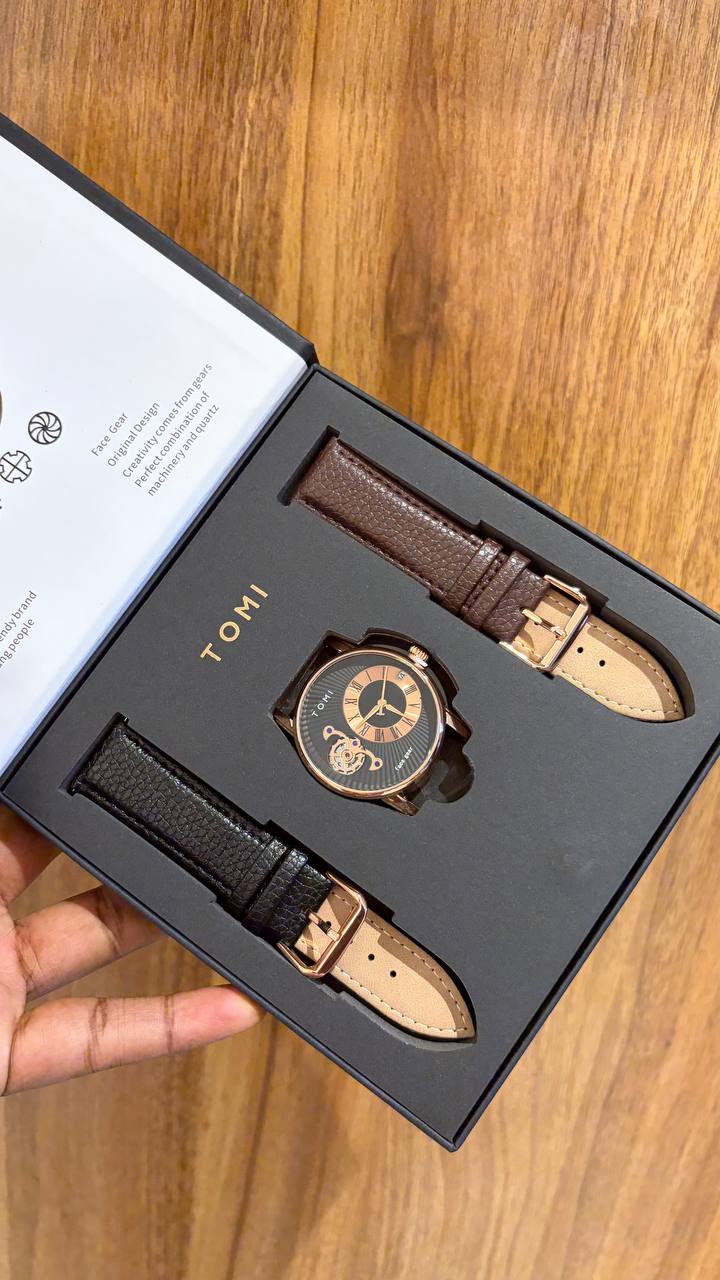 Tomi Leather Watch Set